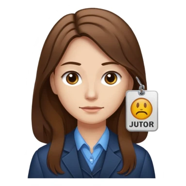 civilian long haired juror with nametag sticker