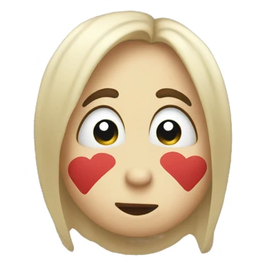 Kiss with shy face sticker