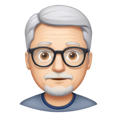 White dad with glasses and gray hair sticker