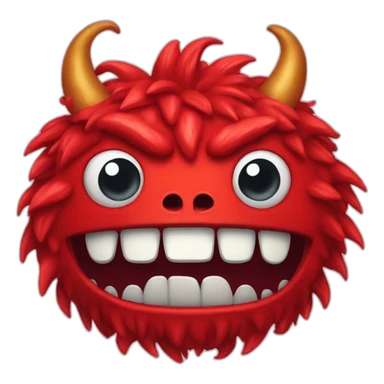 red monster with  bow  sticker