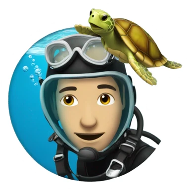 diver with turtle sticker