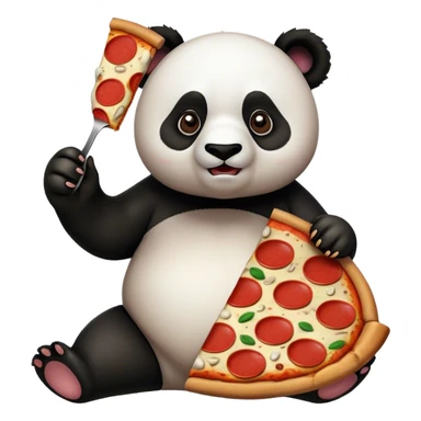 a pizza eating a panda sticker