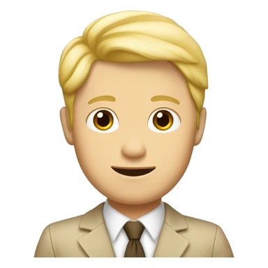 Un seul homme blond, en costume trois pièces de couleur beige sticker