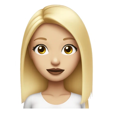 blonde girl, very long eye lashes, pink lips sticker