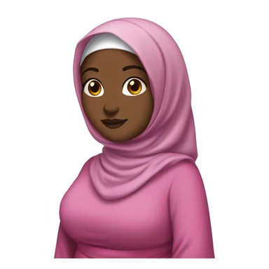 Black chubby Hijabi in pink abaya standing sticker