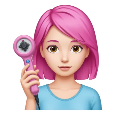 Girl holding a pink hair removal device  sticker