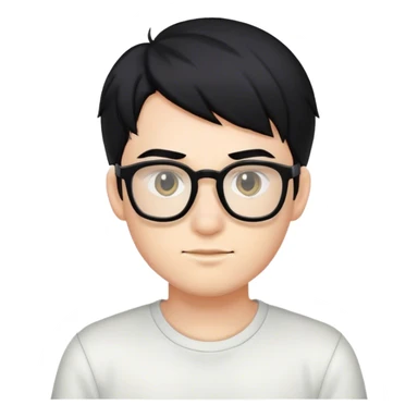 gamer boy with black hair and glasses sticker