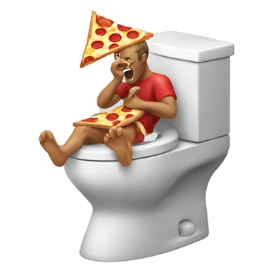 Skibidi toilet eating pizza sticker