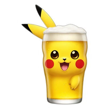 Pikachu drink beer sticker