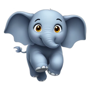 Flying elephant sticker