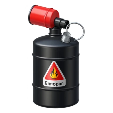 gasoline canister in black sticker