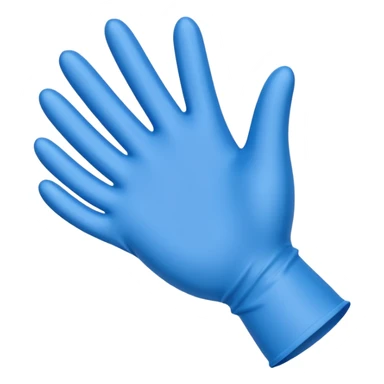 Single Blue latex glove being snapeed on sticker