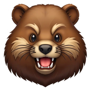 brutal beaver with a black beard sticker
