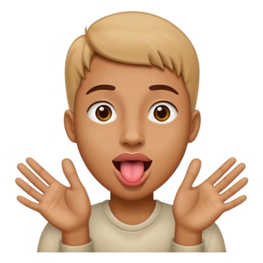 Tongue Out with hands to the side￼ sticker