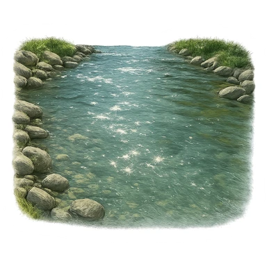 sparkly river sticker