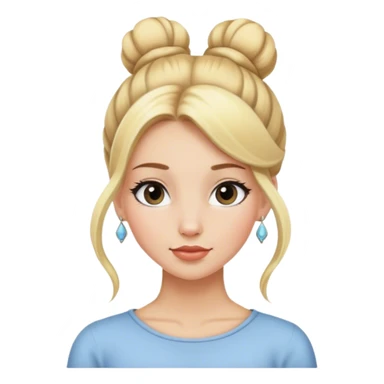 Blonde girl with long lashes a bun and earrings sticker