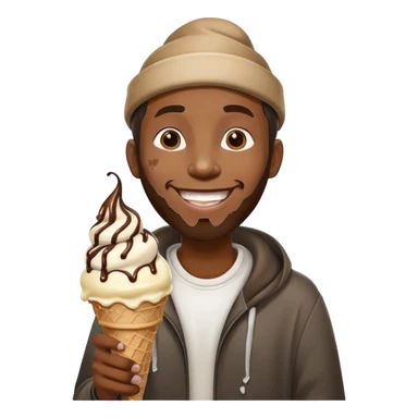 Homeless black man with ice cream cone sticker