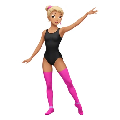 sport dancer in black leotards and pink socks who talk sticker