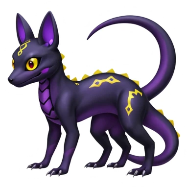 Evil Salandit-Umbreon-Fakémon-hybrid-creature (full body)  sticker