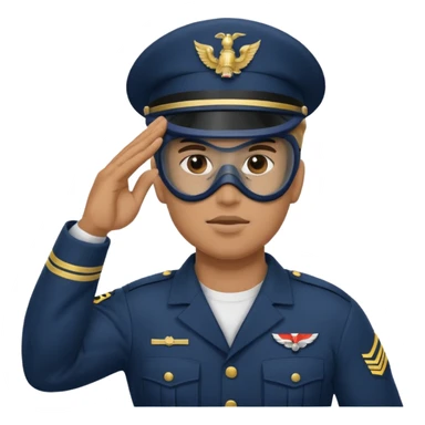 Soldier saluting with helmet + navy mask sticker