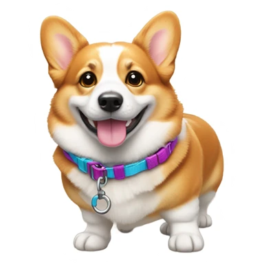 leash corgi sticker
