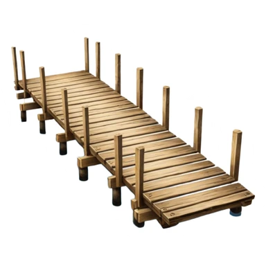 wharf wooden dock extending over water sideways profile view sticker