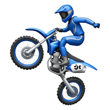 Blue dirt bike jumping  sticker