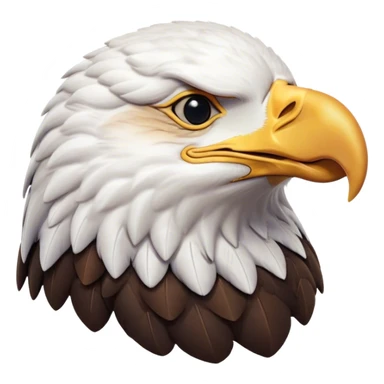 Meme-Worthy Cute Sleeping American Eagle Portrait Emoji, Head resting peacefully with a contented smile, showcasing a broad, stately form with eyes gently closed in serene slumber and a striking contrast of white head and dark body, Simplified yet adorably endearing features, highly detailed, glowing with a soft, drowsy majestic light, high shine, relaxed and utterly lovable, stylized with an air of playful laziness, soft glowing outline, capturing the essence of a sleeping American eagle that feels destined to become the next viral icon of adorable rest! sticker