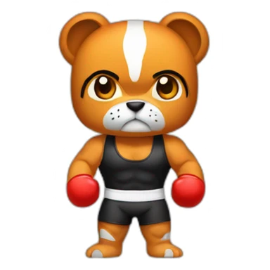 Boxer with tiger power  sticker
