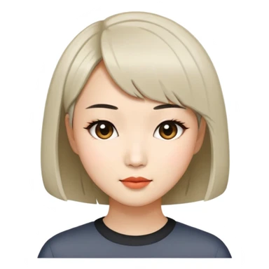 Asian woman model with stylish short bob haircut sticker