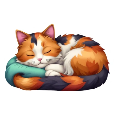 Calico cat sleeping  sticker