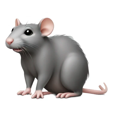 the back of a standing rat sticker