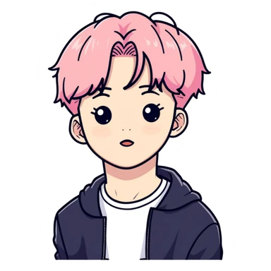 Pink hair Jimin BTS sticker