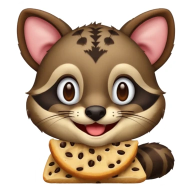 civet emoji with enjoying food sticker