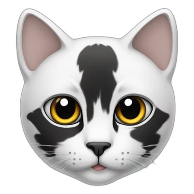 cat-black 90 percent and white 10 percent sticker