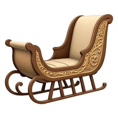 beige winter sleigh sticker