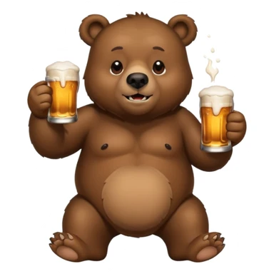 ours qui boit de la bière, saoul sticker