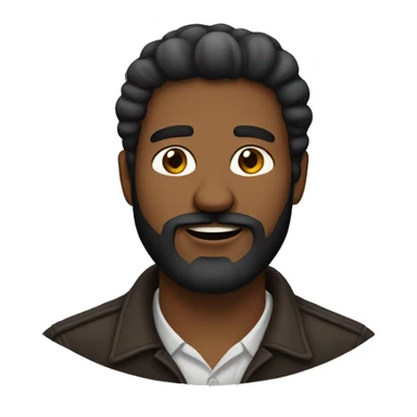 Afroamericano con barba corta y sin bigote.  sticker