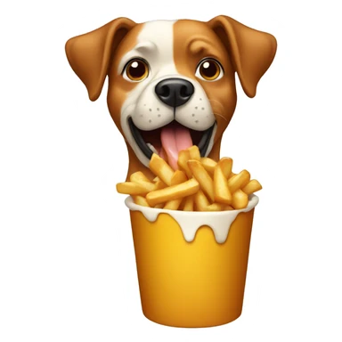 Dog eat poutine  sticker