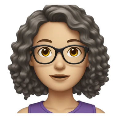 white girl with glasses and dark wavy hair sticker