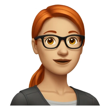 shortstraight red hair, glasses slim mid thirties woman sticker
