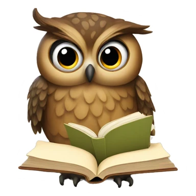 owl reading a book sticker