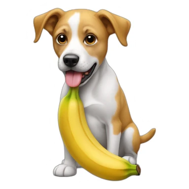 chien mange une banane sticker
