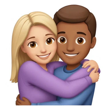 couple hugg each other sticker