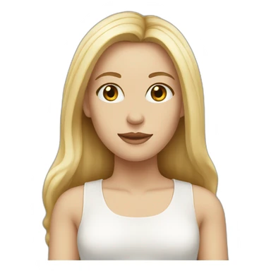 White women with Brown eyes a blond Long straigt hair sticker