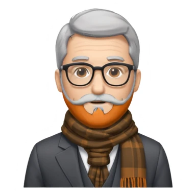 gray scarf male  beard hair with suit glasses sticker