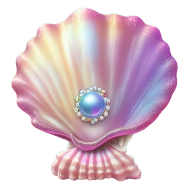 Lisa Frank sparkle sea shell with pearl ￼ sticker
