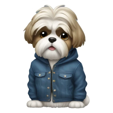 Shitzu with jacket sticker