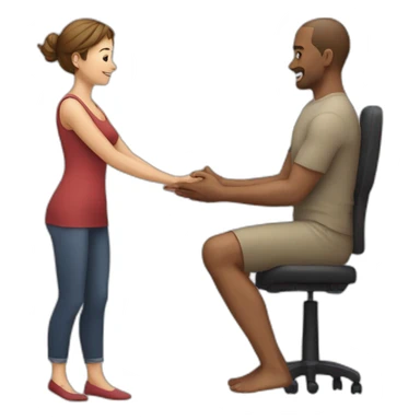 Woman stroking heading a man sticker