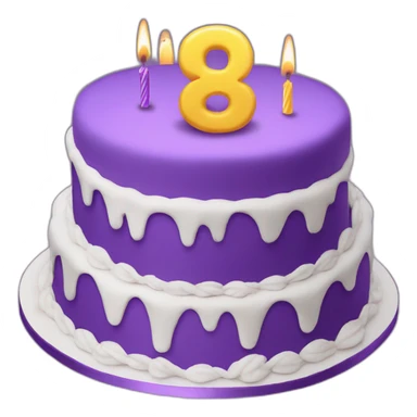 Purple 18th birthday cake sticker